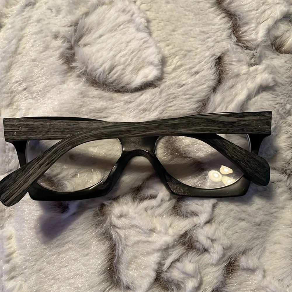 ♣️ Prescription Geometric Acetate Wood “Cat Eye”Glass Frame Black Beauty V Style